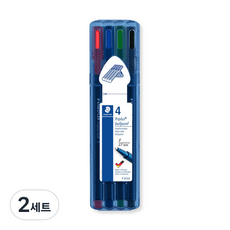 STAEDTLER 施德樓 437 Triplus 原子筆 F 0.7mm 4色組, 混合顏色, 2套