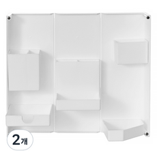 3단 접이식 마그넷 데스크 오거나이저, 화이트, 2개