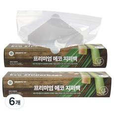 투데코 프리미엄 에코 지퍼백 대형, 6개