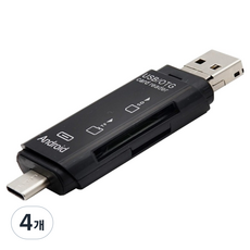 컴스 3 in 1 USB 3.1 Type C TF 카드리더기, TB108, 4개