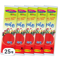 마미손 고무장갑, 레드, 특대(XL), 25개