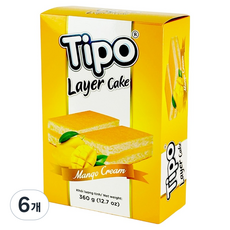티포 망고크림 레이어케이크, 360g, 6개