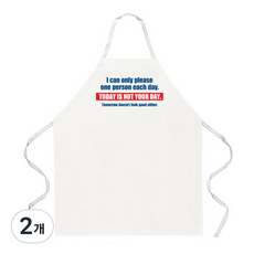 애티튜드에이프런즈 투데이 이즈 낫 유어 데이 에이프런, 혼합 색상, 2개