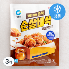 청정원 순살 바삭 허니 간장치킨 (냉동), 550g, 3개