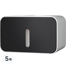 Market Plan 一鍵式免鑽孔衛生紙架盒, 黑色, 5個