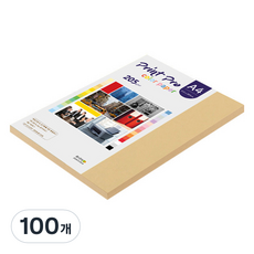 종이문화 프린트프로 두꺼운 칼라복사지 No 4 버프 205g, 100개, A4