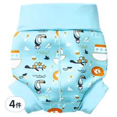 Splash About 3D游泳尿布褲 方舟歷險記, 環保省錢 可重複使用, XXL(44~52cm), 4件