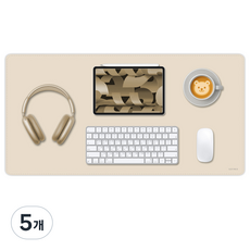 소이믹스 유니크 가죽 장패드 데스크매트 SOL7LO M, 베이지, 5개