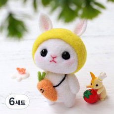 아트조이 양모 펠트 DIY 키트, 6세트, 당근토끼