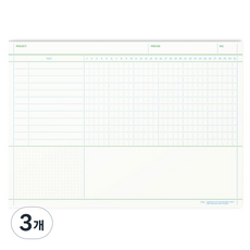 페이퍼리안 플랫노트 패드 A4, Project Plan, 3개, 50매