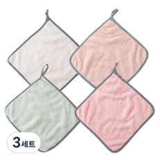 iCOREUS 手用掛式毛巾 4件組, 混合色, 3套