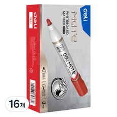 deLi 得力 多用途白板筆 白板馬克筆 2.0mm, 16個, 紅色