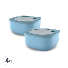 구찌니 마이키친 스토어 모어 밀폐용기 일반형 L 매트미드블루, 4개, 1.9L