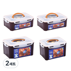 리빙선데이 밀폐용기 세트, 2개, 3L (2P) + 4.3L + 4.5L