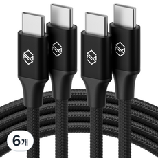 신지모루 C to C PD 고속충전 케이블 60W, 2m, 블랙, 6개