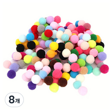 DIY 꾸미기 만들기 컬러 믹스 고탄력 폼폼이 색방울 10mm 300p, 혼합색상, 8개