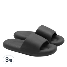 Block Mart 男士防滑厚底浴室拖鞋, 黑色, 3個