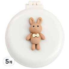 Rosae 馬卡龍小熊與兔子氣墊鏡梳, 蝴蝶結兔子白色, 5個