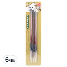 마리에스 시나아트 담비모 캘리그래피 3종 붓 세트 G1343, 6세트, S / M / L