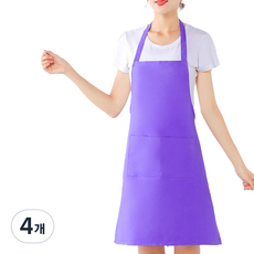 cofv 合身素色圍裙, 4個, 紫色