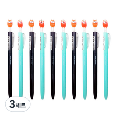 더오픈하우스 빙글빙글 회전하는 애니멀 젤 펜 01-0277 2종 x 5p 세트, 블랙, 민트, 3세트