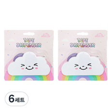 Morning Seller 雲朵設計膠帶切割器 + 彩虹膠帶套裝, 混色, 6套