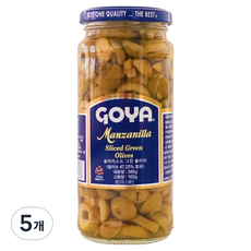 고야 슬라이스드 그린 올리브, 5개, 345g