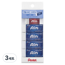 Pentel 飛龍文具 Ain 橡皮擦 中 + 大 4入組 ZEAH10-G4B1, 3套, 混合顏色