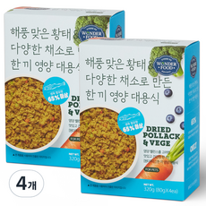 원더푸드 전연령용 강아지 한 끼 영양 대용식 사료 4p, 황태, 320g, 4개