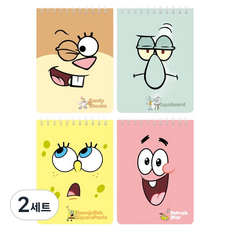 deLi 得力 海綿寶寶線圈筆記本 A7 60頁 4款組合, 2套, 珊迪, 派大星, 海綿寶寶, 章魚哥