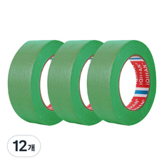 다다 칼라 마스킹 종이테이프 30mm x 15m, 그린, 12개