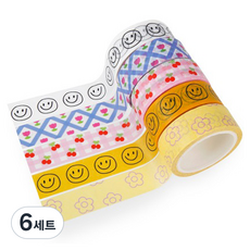 IndiK 微笑遮蔽膠帶 5種組, 6套, 混合顏色