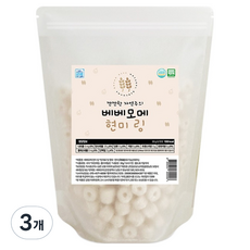 베베모메 링 떡뻥 아기 유기농 간식, 현미, 30g, 3개