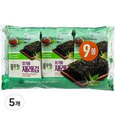 풀무원 참기름 도시락 재래김 9p, 36g, 5개