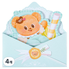 deLi 得力 奶油熊角色手帳裝飾無黏性便條紙, 4個, 30張, 藍色