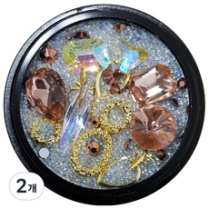 MEIBROWN DIY美甲 鑽石珠寶 美甲水鑽 飾品, 金色, 2個