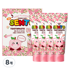 센토 주니어 세이프 고불소 구취케어 어린이치약 복숭아향, 120g, 8개