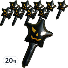 미니띠네 알루미늄 응원스틱 풍선 유령스타, 블랙, 20개