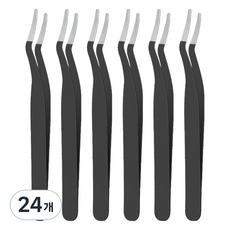 바움미루 속눈썹 핀셋 노출 팁, 24개, 블랙