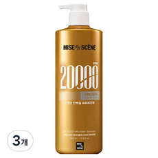 미쟝센 프로틴 테라피 클리닉 20000 단백질 고영양 약산성 헤어트리트먼트 프루티플로럴향, 3개, 1L