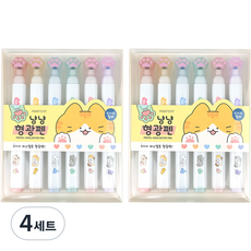 pinkfoot 5000喵喵螢光筆 6種組, 4套, 混色