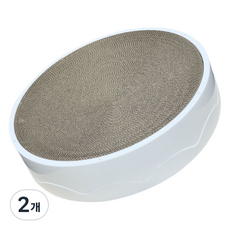 펫츠몬 고양이 더 커져 눕기 편한 원형 B골 스크래쳐, 화이트, 2개