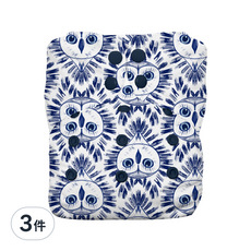 THIRSTIES 成長型 一體式 AIO布尿布 有機棉 壓扣, Night Owl, 3件