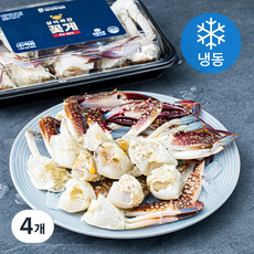 바다미식회 살이꽉찬 국내산 손질꽃게 4절 (냉동), 500g, 4개