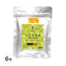 코겐 헤나파우더 염색약 100g, 라이트브라운, 6개