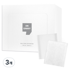 아임유니 데일리 듀얼 코튼 화장솜, 300개입, 3개