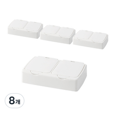 베리구즈 심플 원터치 수납함 사각 2구, 화이트, 8개