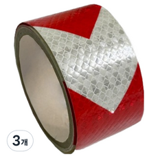 TIS 高亮度安全反光膠帶 方向指示型, 紅色 + 白色, 3個