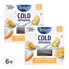 테틀리 콜드 인퓨전 패션프루트 & 망고 히비스커스차, 2.25g, 12개입, 6개