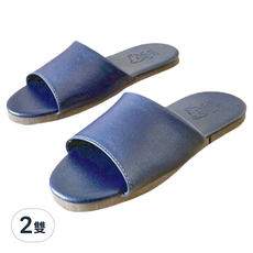 台灣犀利趴 兒童簡約皮拖 星光藍 台灣製 居家拖鞋, 23, 2雙